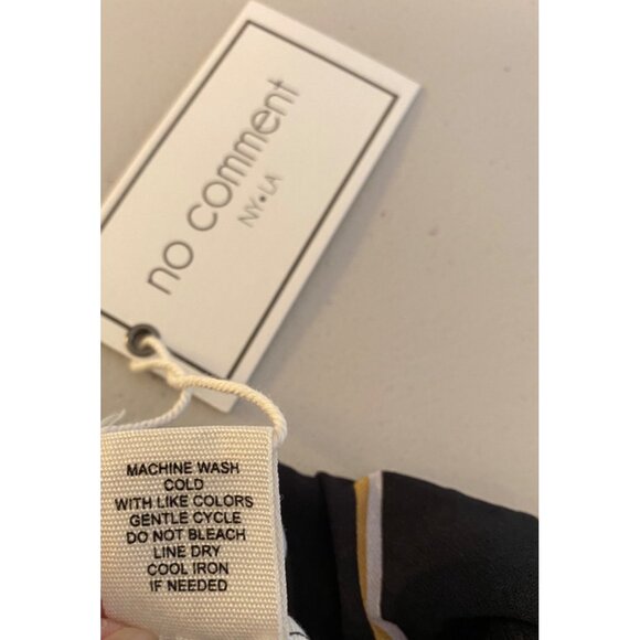 NWT No Comment NY.LA Black & Yellow Striped Wide-Leg Pants Small - Picture 4 of 9